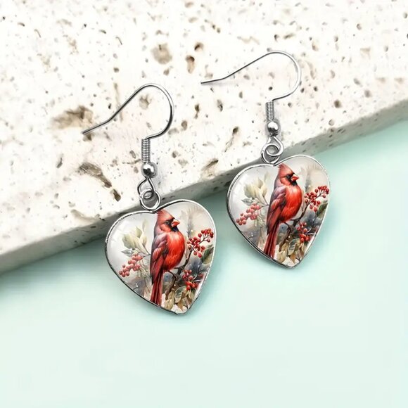 Cardinal Necklace and Drop Earring Set - Picture 3 of 5